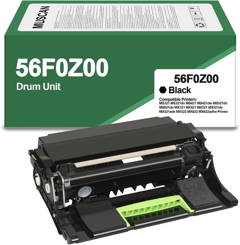 MUSCAN 56F0Z00 56F0ZA0 Imaging Unit Replacement for 56F0Z00 56F0ZA0 Drum Unit for B2442dw B2338dw MS321 MS421 MS521 MX521 MS621 MS622 Printers(1-Pack Black, 60000 Pages) - Image 1